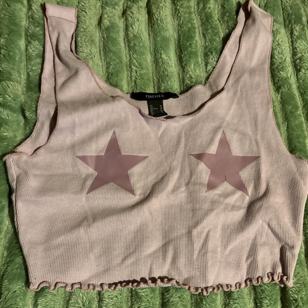 Purple star crop tank